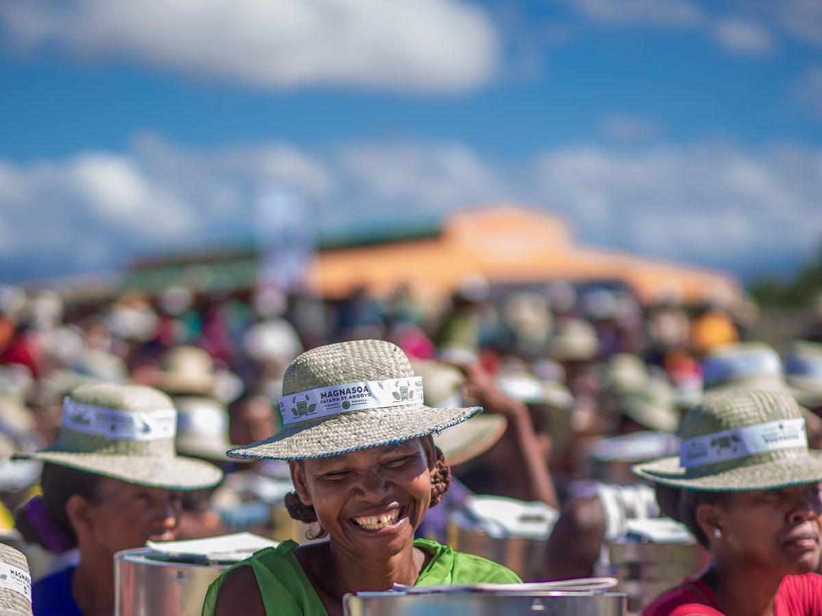 Clean cookstove in use